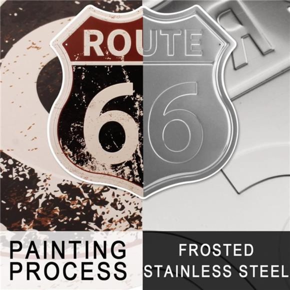 Route 66 Road Signs Vintage Room Decor Metal Sign 12× 12 Inches - Picture 3 of 7